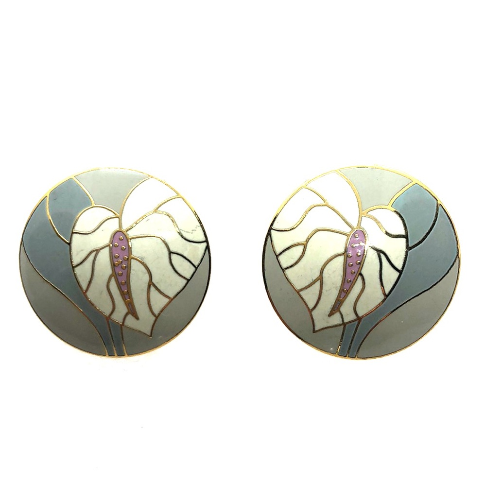 Laurel Burch Silver "Antherium" Earrings